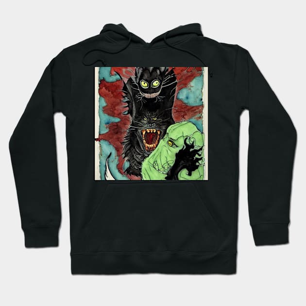 Black Crazy Cat Hoodie by Crazy Cat Style